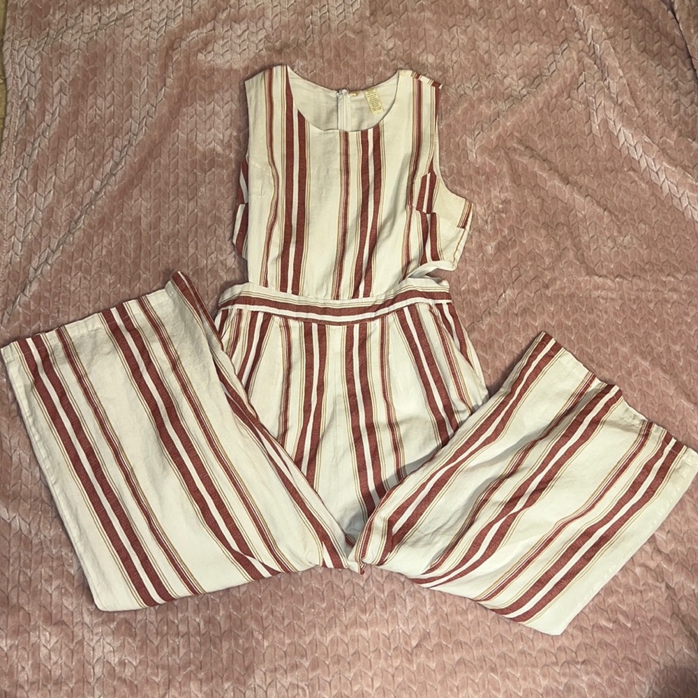 Red striped jumpsuit